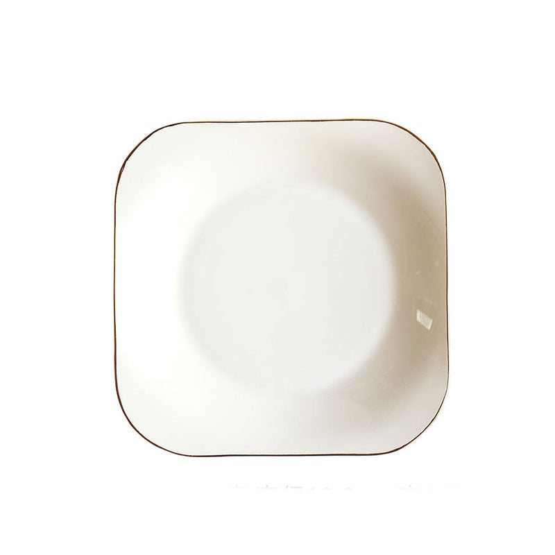 Nordic Style Gold Trim New Bone Ceramic Plate for Dinner Irregular Shape Tea Ceremony Victorian Dish - Grand Goldman