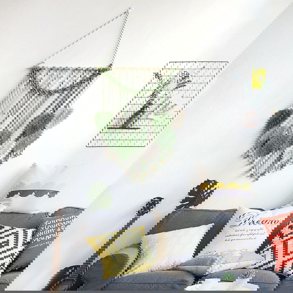 Nordic Style Home Decorative Wall Hangings Hand-woven Leaf Tapestry - Grand Goldman