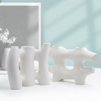 Nordic White Ceramic Irregular Flower Vase - Grand Goldman