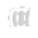 Nordic White Ceramic Irregular Flower Vase - Grand Goldman