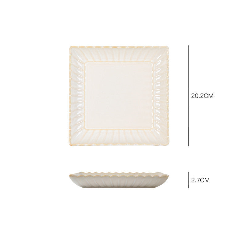 Nordic ceramic dishes dishes home dishes creative network red style steak Western plate breakfast tableware Qiong Yi - Grand Goldman