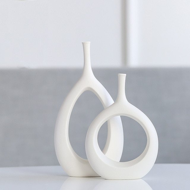 Nordic creative white ceramic vase - Grand Goldman
