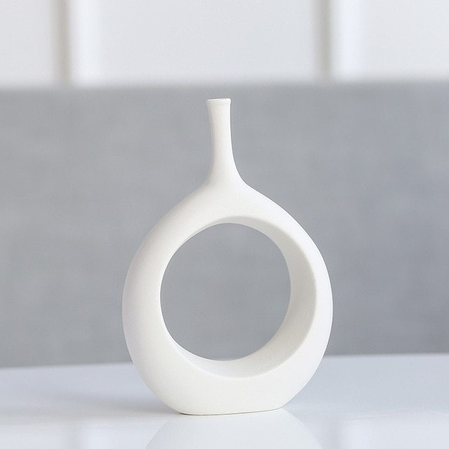 Nordic creative white ceramic vase - Grand Goldman
