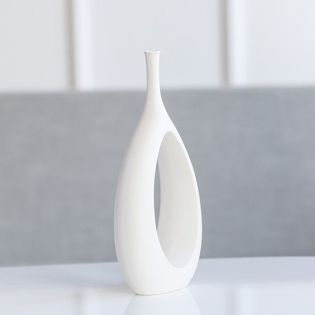 Nordic creative white ceramic vase - Grand Goldman