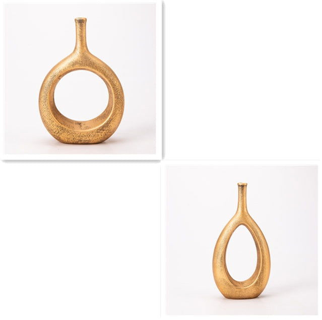 Nordic creative white ceramic vase - Grand Goldman