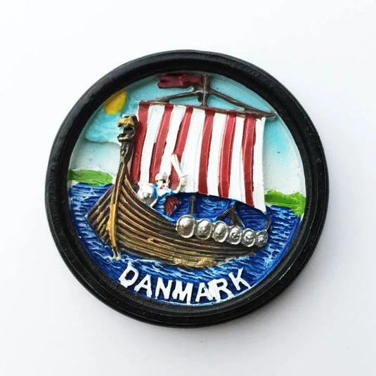 Northern Denmark Fridge Magnets Tourist Souvenirs The Vikings Danish Pirate Ship Magnetic Refrigerator Stickers Decoration Gifts - Grand Goldman