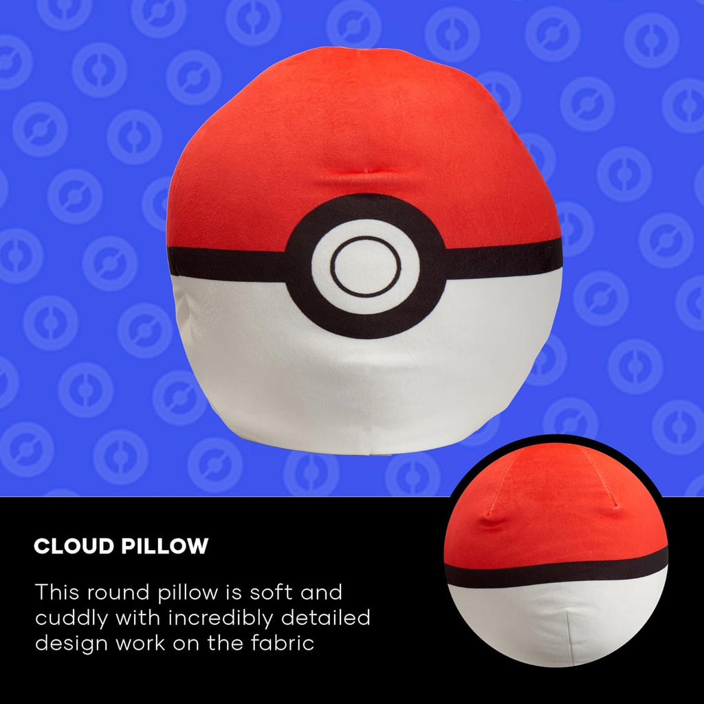 Northwest 11" Cloud Pillow, 1 Count (Pack of 1), Pokemon Pokeball - Grand Goldman