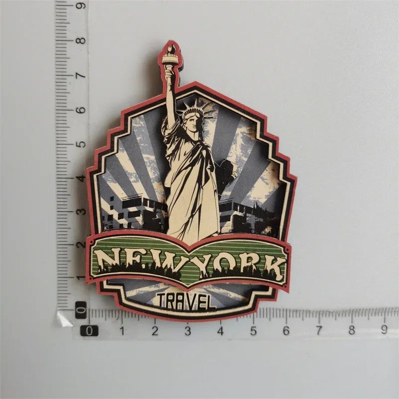 Norway IBIZA Barcelona Spain New York Seattle USA Saudi Dubai Barcelona Wooden Fridge Magnet  Home Decoration Gifts for Friends - Grand Goldman
