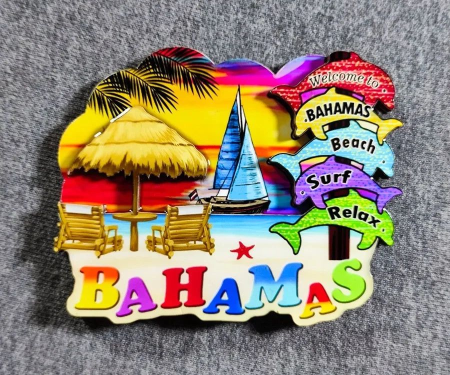 Norway IBIZA Barcelona Spain New York Seattle USA Saudi Dubai Barcelona Wooden Fridge Magnet  Home Decoration Gifts for Friends - Grand Goldman