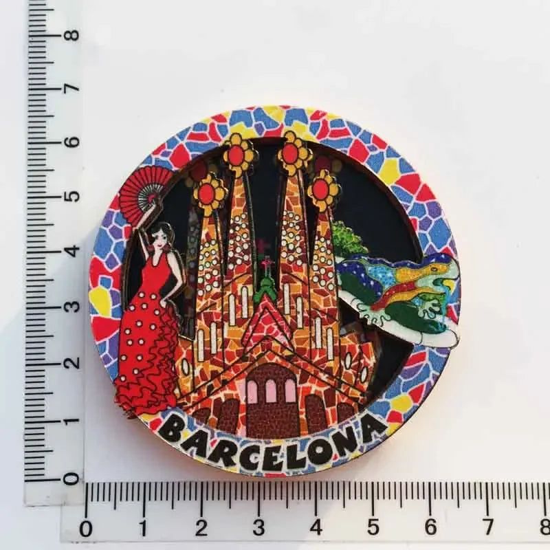 Norway IBIZA Barcelona Spain New York Seattle USA Saudi Dubai Barcelona Wooden Fridge Magnet  Home Decoration Gifts for Friends - Grand Goldman