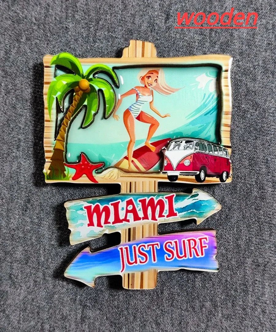Norway IBIZA Barcelona Spain New York Seattle USA Saudi Dubai Barcelona Wooden Fridge Magnet  Home Decoration Gifts for Friends - Grand Goldman