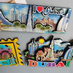 Norway IBIZA Barcelona Spain New York Seattle USA Saudi Dubai Barcelona Wooden Fridge Magnet  Home Decoration Gifts for Friends - Grand Goldman
