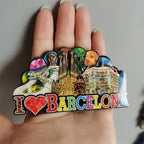 Norway IBIZA Barcelona Spain New York Seattle USA Saudi Dubai Barcelona Wooden Fridge Magnet  Home Decoration Gifts for Friends - Grand Goldman