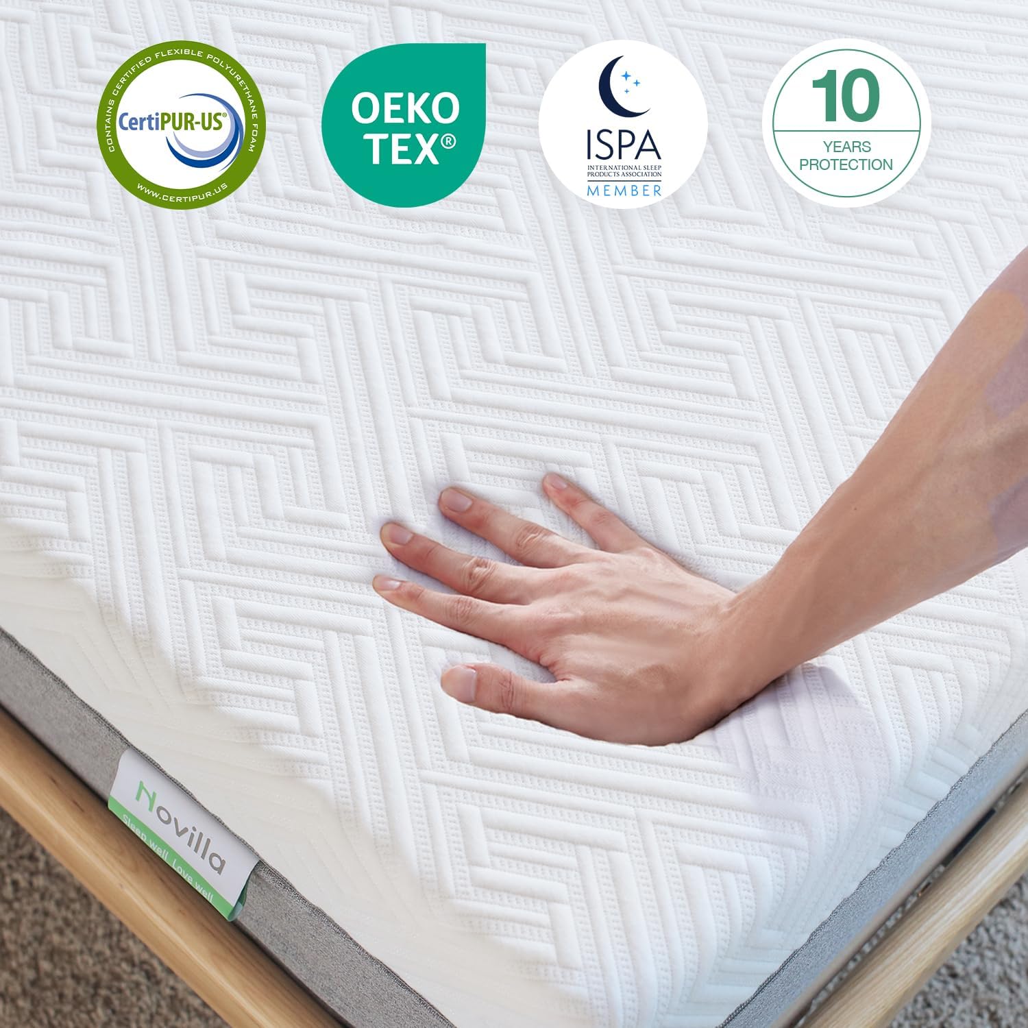 Novilla King Size Mattress, 12 Inch Gel Memory Foam King Mattress for Cool Night & Pressure Relief, Medium Plush Feel with Motion Isolating, Bliss - Grand Goldman