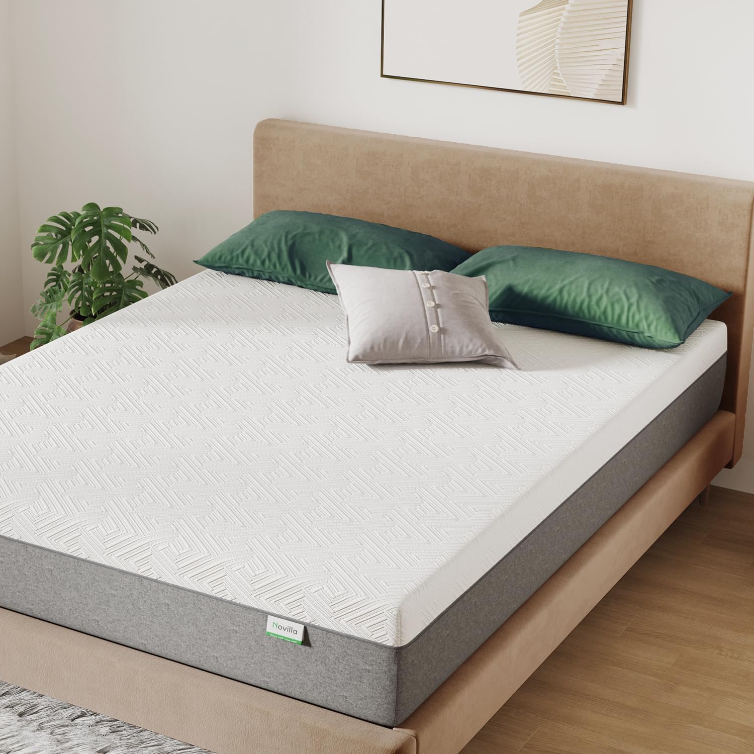 Novilla King Size Mattress, 12 Inch Gel Memory Foam King Mattress for Cool Night & Pressure Relief, Medium Plush Feel with Motion Isolating, Bliss - Grand Goldman