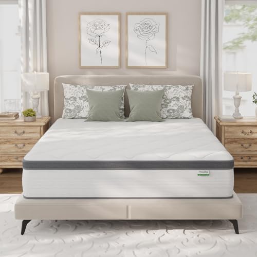 Novilla Twin Mattress, 10 Inch Twin Hybrid Mattress for Kids, Pocket Innerspring Pillow Top Mattress Twin for Motion Isolation, Pressure Relief & Edge Support, Medium Firm Feel - Grand Goldman
