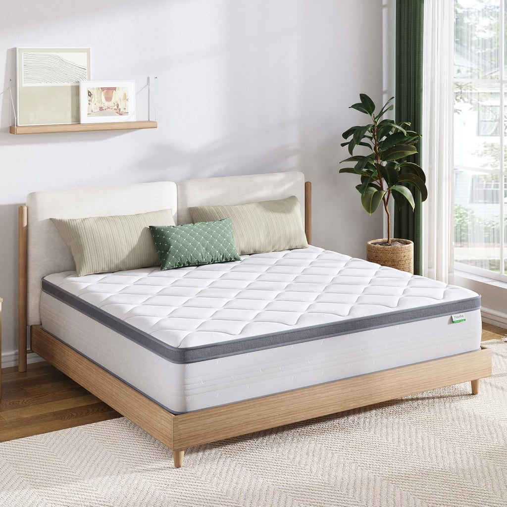 Novilla Twin Mattress, 10 Inch Twin Hybrid Mattress for Kids, Pocket Innerspring Pillow Top Mattress Twin for Motion Isolation, Pressure Relief & Edge Support, Medium Firm Feel - Grand Goldman