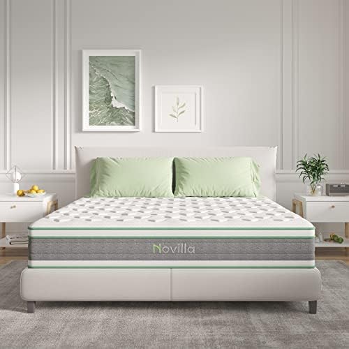 Novilla Twin Mattress, 10 Inch Twin Hybrid Mattress for Kids, Pocket Innerspring Pillow Top Mattress Twin for Motion Isolation, Pressure Relief & Edge Support, Medium Firm Feel - Grand Goldman