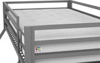 Novogratz Maxwell Metal Bunk Bed Frame for Kids and Teens, with Angled Ladder, High Guardrail and Metal Slats, No Boxspring Required, Underbed Storage Space, Twin-Over-Full, Gray - Grand Goldman