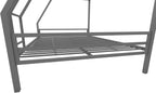 Novogratz Maxwell Metal Bunk Bed Frame for Kids and Teens, with Angled Ladder, High Guardrail and Metal Slats, No Boxspring Required, Underbed Storage Space, Twin-Over-Full, Gray - Grand Goldman