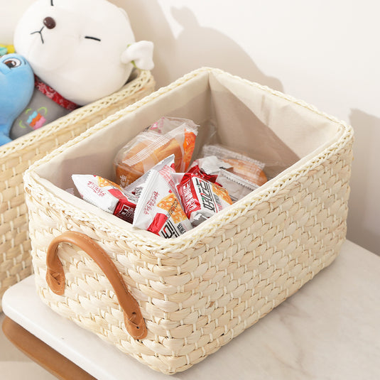 Pastoral Straw Storage Basket Japanese Storage