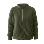 Women's Fashion Solid Color Zipper Jacket Coat
