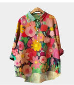 Women's Stretch Print Hawaiian Style Shirt
