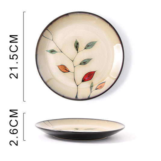 Glaze Kiln Hand Painted Ceramic Plate Cutlery