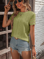 Women's Solid Color V Casual Short-sleeved Shirt