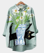 Women's Stretch Print Hawaiian Style Shirt