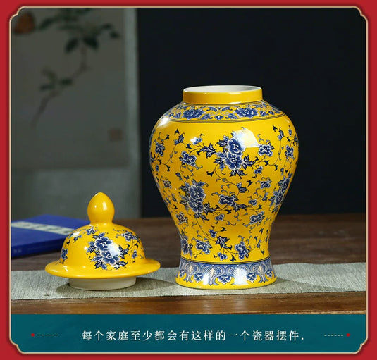 Large size Jingdezhen ceramic decoration antique blue and white porcelain vase flower arrangement Dracaena sanderiana home livin