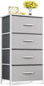 ODK Dresser for Bedroom with 4 Storage Drawers, Small Dresser Chest of Drawers Fabric Dresser with Sturdy Steel Frame, Dresser for Closet with Wood Top, Black - Grand Goldman