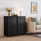 ODK Dresser for Bedroom with 4 Storage Drawers, Small Dresser Chest of Drawers Fabric Dresser with Sturdy Steel Frame, Dresser for Closet with Wood Top, Black - Grand Goldman
