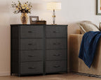 ODK Dresser for Bedroom with 4 Storage Drawers, Small Dresser Chest of Drawers Fabric Dresser with Sturdy Steel Frame, Dresser for Closet with Wood Top, Black - Grand Goldman