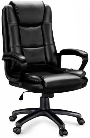 OFIKA Home Office Chair, 400LBS Big and Tall Chair Heavy Duty Design, Ergonomic High Back Cushion Lumbar Back Support, Computer Desk Chair, Adjustable Executive Leather Chair with Armrest - Grand Goldman