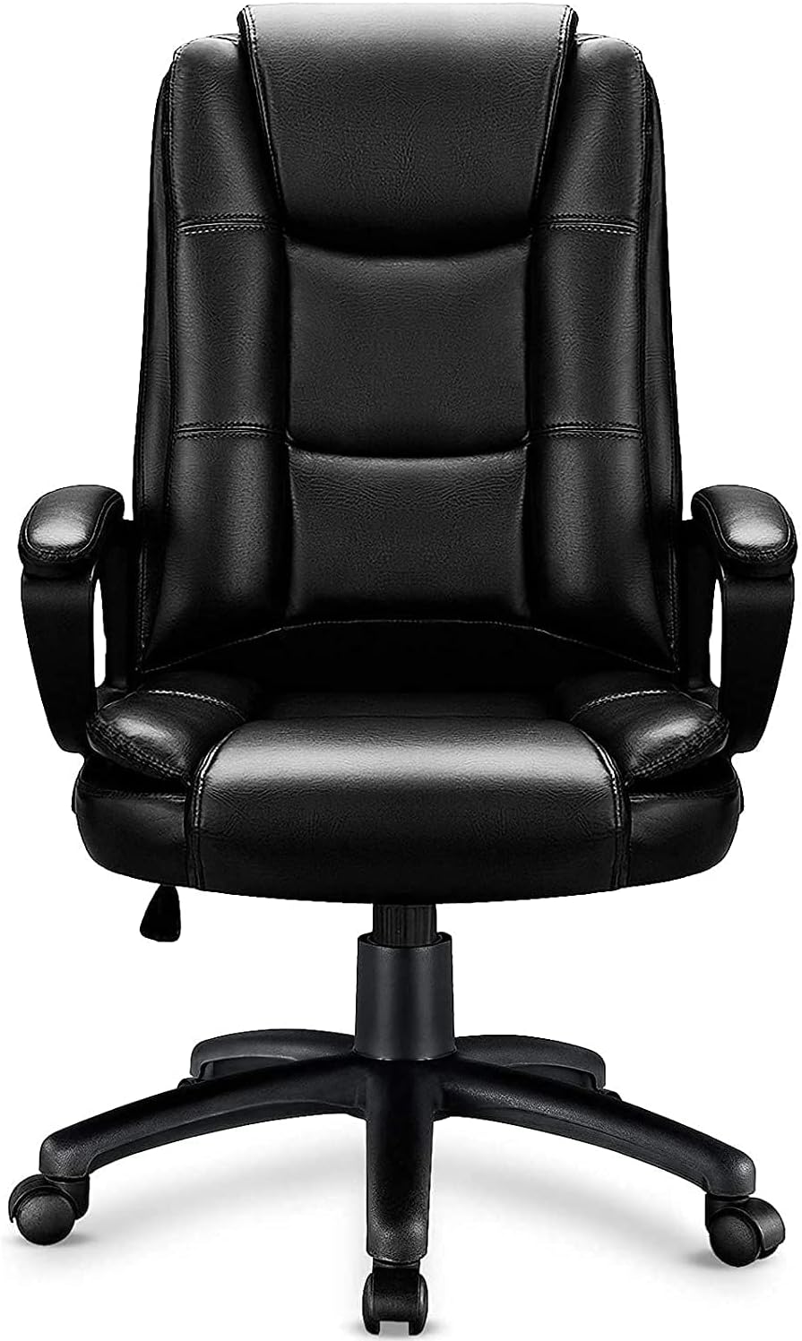 OFIKA Home Office Chair, 400LBS Big and Tall Chair Heavy Duty Design, Ergonomic High Back Cushion Lumbar Back Support, Computer Desk Chair, Adjustable Executive Leather Chair with Armrest - Grand Goldman