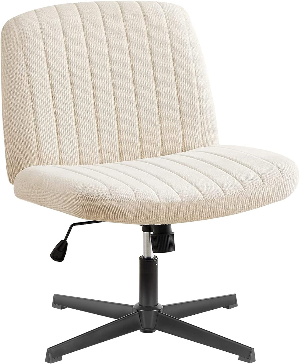 OLIXIS Criss Cross Chair with Wheels, Cross Legged Office Chair Wide Armless Desk Chair, Adjustable Swivel Comfy Home Office Vanity Desk Chair - Grand Goldman