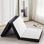OLIXIS Tri-fold Memory Foam Mattress - 4 Inch Single Size Portable Floor Bed, Foldable Mat for Kids and Adults, Collapsible and Washable Cover with CertiPUR-US Certified, for Travel & Camping & Yoga - Grand Goldman