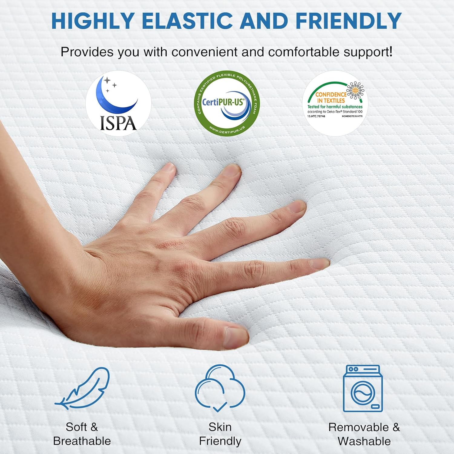 OLIXIS Tri-fold Memory Foam Mattress - 4 Inch Single Size Portable Floor Bed, Foldable Mat for Kids and Adults, Collapsible and Washable Cover with CertiPUR-US Certified, for Travel & Camping & Yoga - Grand Goldman