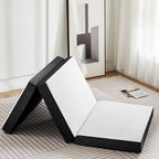 OLIXIS Tri-fold Memory Foam Mattress - 4 Inch Single Size Portable Floor Bed, Foldable Mat for Kids and Adults, Collapsible and Washable Cover with CertiPUR-US Certified, for Travel & Camping & Yoga - Grand Goldman