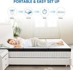 OLIXIS Tri-fold Memory Foam Mattress - 4 Inch Single Size Portable Floor Bed, Foldable Mat for Kids and Adults, Collapsible and Washable Cover with CertiPUR-US Certified, for Travel & Camping & Yoga - Grand Goldman