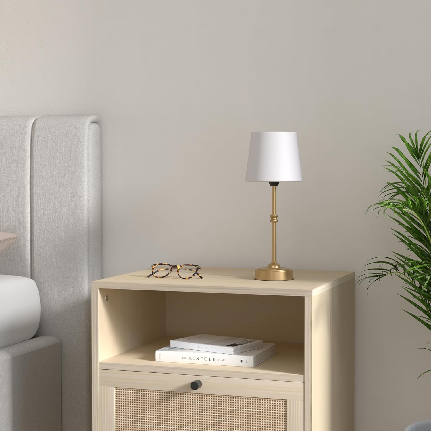 O’Bright Seraph - Cordless LED Table Lamp with Dimmer, Built-in Rechargeable Battery, 3-Level Brightness, Patio Table Lamp, Bedside Night Lamp, Ambient Light for Restaurant, Antique Brass - Grand Goldman