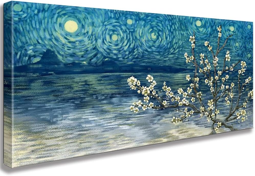 Ocean Sunset Canvas Beach Wall Art Bedroom Seagull Seascape Paintings Coastal Picture Framed Artwork for Bathroom Living Room Decor (D, 8X16inch) - Grand Goldman