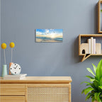 Ocean Sunset Canvas Beach Wall Art Bedroom Seagull Seascape Paintings Coastal Picture Framed Artwork for Bathroom Living Room Decor (D, 8X16inch) - Grand Goldman