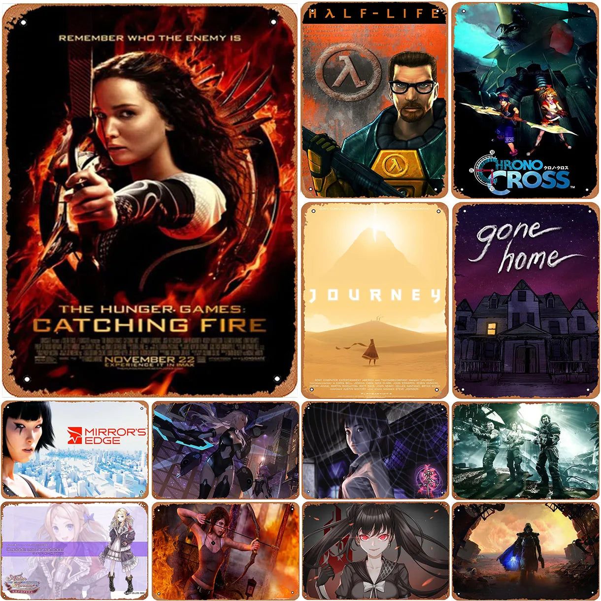 Old Movie Metal Tin Sign Catching Fire Vintage Plaque Plate Retro Wall Art Poster for Film Cafe Bar Pub Iron Painting Decoration - Grand Goldman