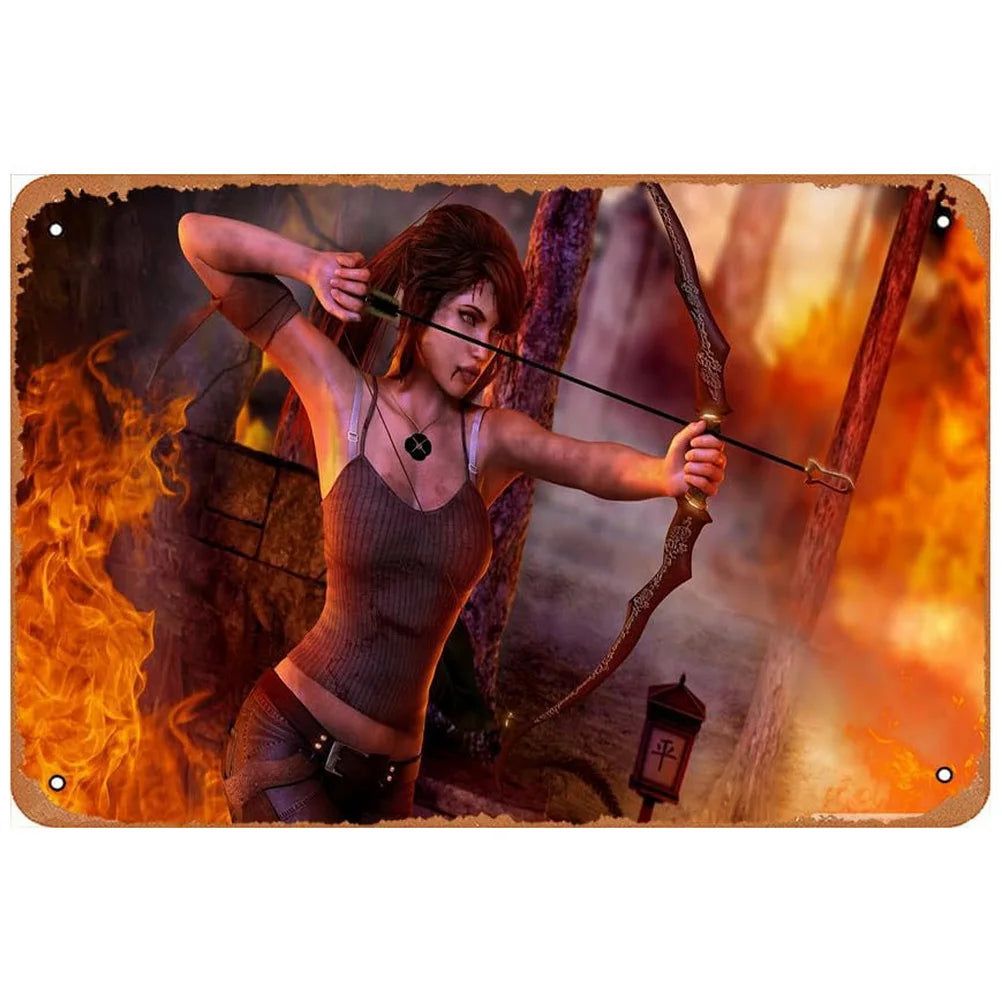 Old Movie Metal Tin Sign Catching Fire Vintage Plaque Plate Retro Wall Art Poster for Film Cafe Bar Pub Iron Painting Decoration - Grand Goldman