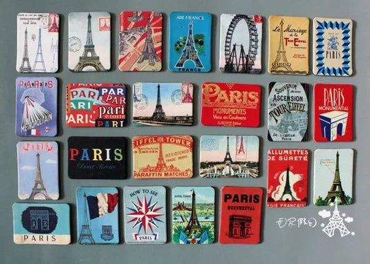 One Set New York American Paris French Coated Paper Refrigerator Magnet Collection - Grand Goldman