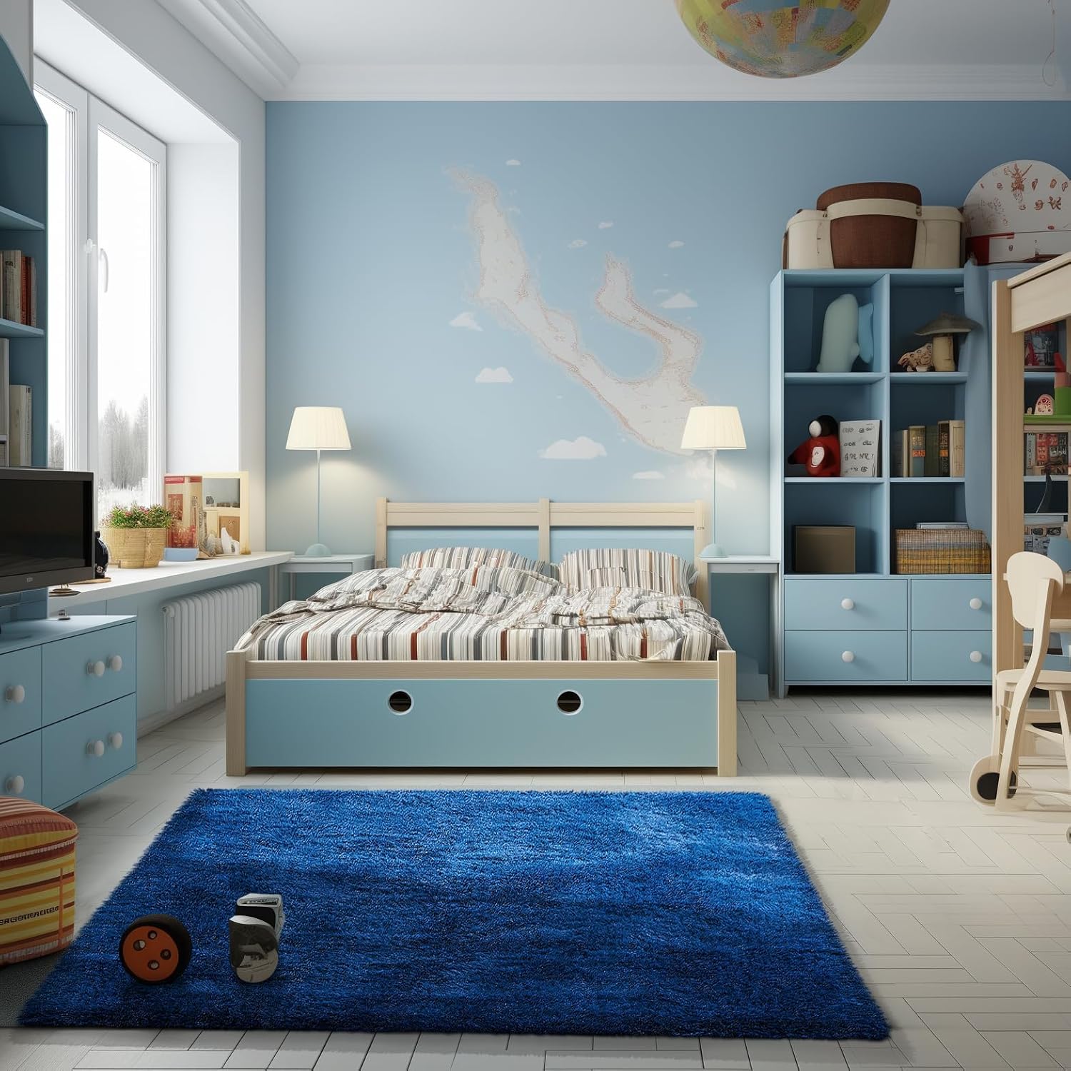 Ophanie Area Rugs for Bedroom Living Room, Grey Fluffy Fuzzy Shag Shaggy Soft Plush Carpet, 4x6 Indoor Floor Gray Rug for Kids Home Dorm Decor Aesthetic - Grand Goldman