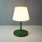 Outdoor Battery Operated Table Lamp Waterproof, 4000mAh Cordless Rechargeable, Touch Dimmable Desk Lamp, LED Night Light for Patio Camping Restaurant Home, H9.6in, Wood Grain - Grand Goldman