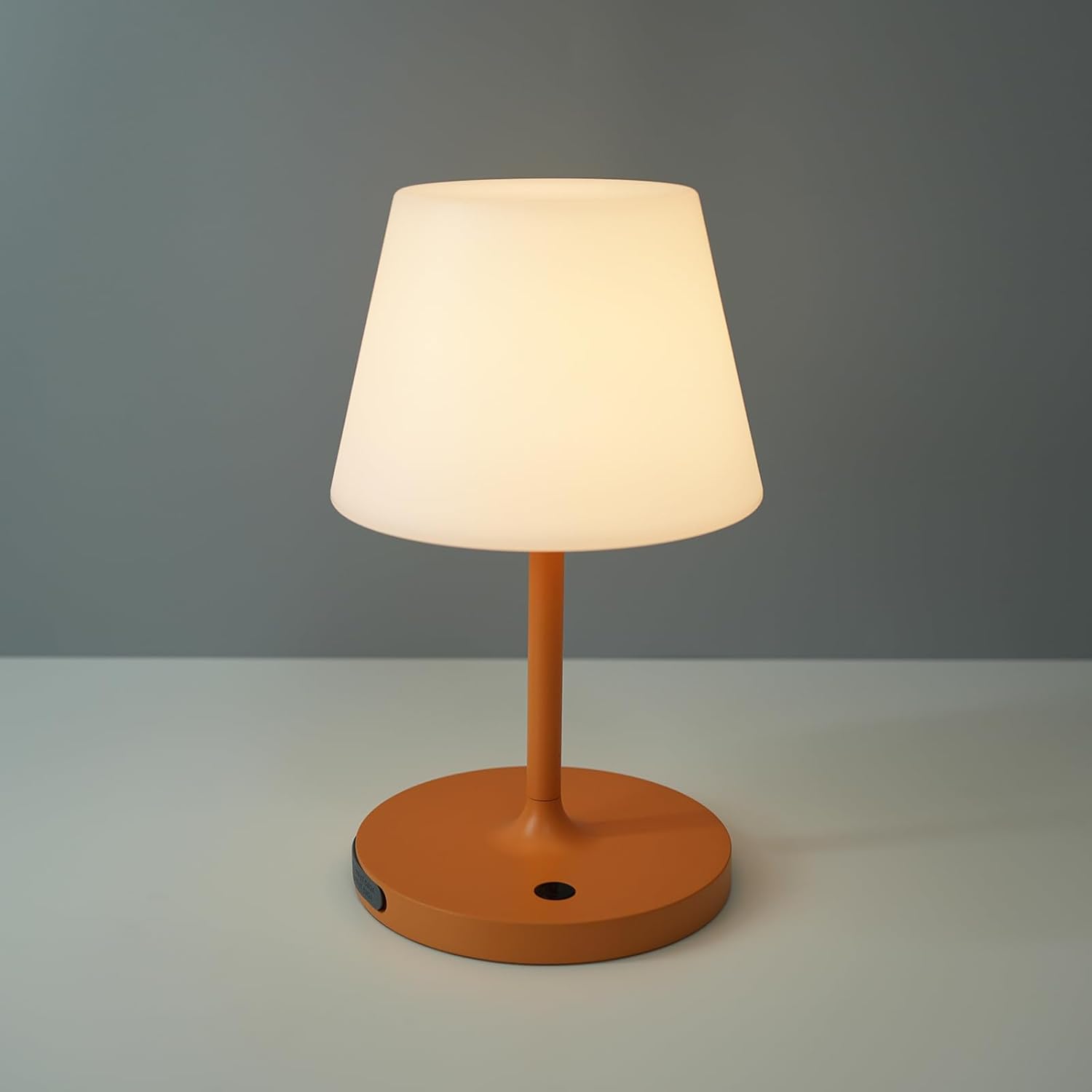 Outdoor Battery Operated Table Lamp Waterproof, 4000mAh Cordless Rechargeable, Touch Dimmable Desk Lamp, LED Night Light for Patio Camping Restaurant Home, H9.6in, Wood Grain - Grand Goldman